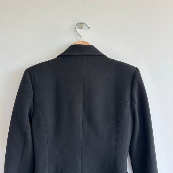 Lulus Captain's Blog Double-Breasted Notch Lapel Pea Coat Black S - Picture 10 of 10